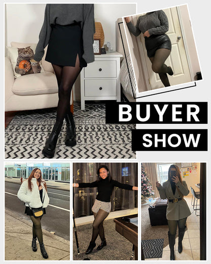 Warm Fleece Tights Slim Fit Tummy Control For Every Skin Tone